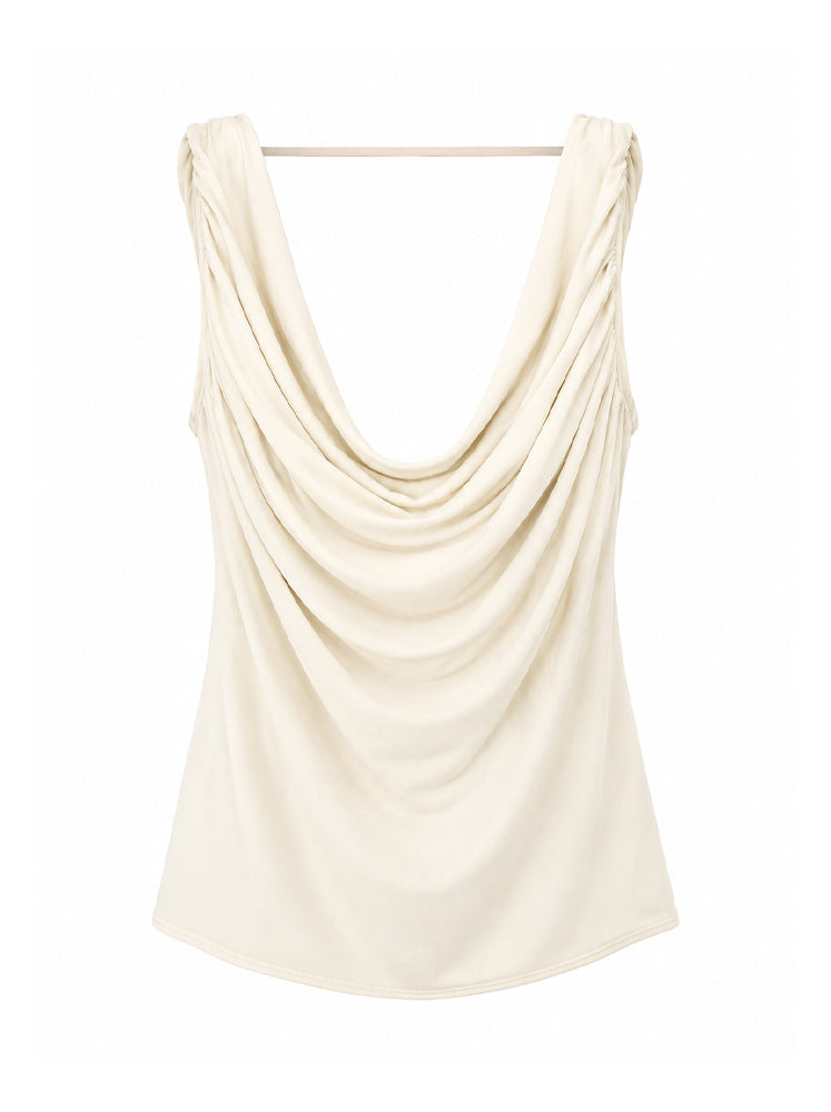 Top drappeggiato scollo V