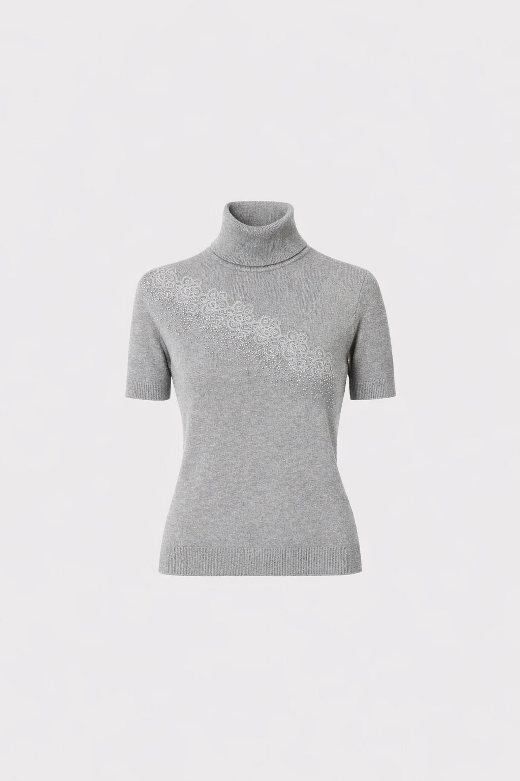 Pullover dolcevita con ricamo