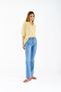 Jeans zampa bottoni decorativi