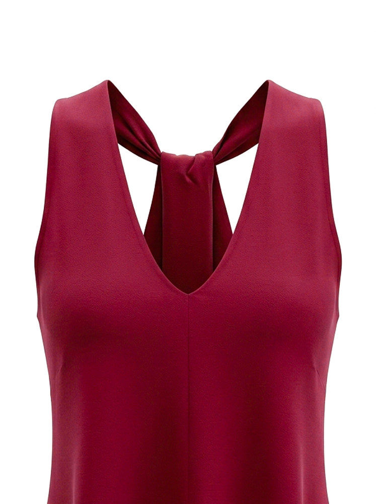 Top smanicato con dettaglio nodo