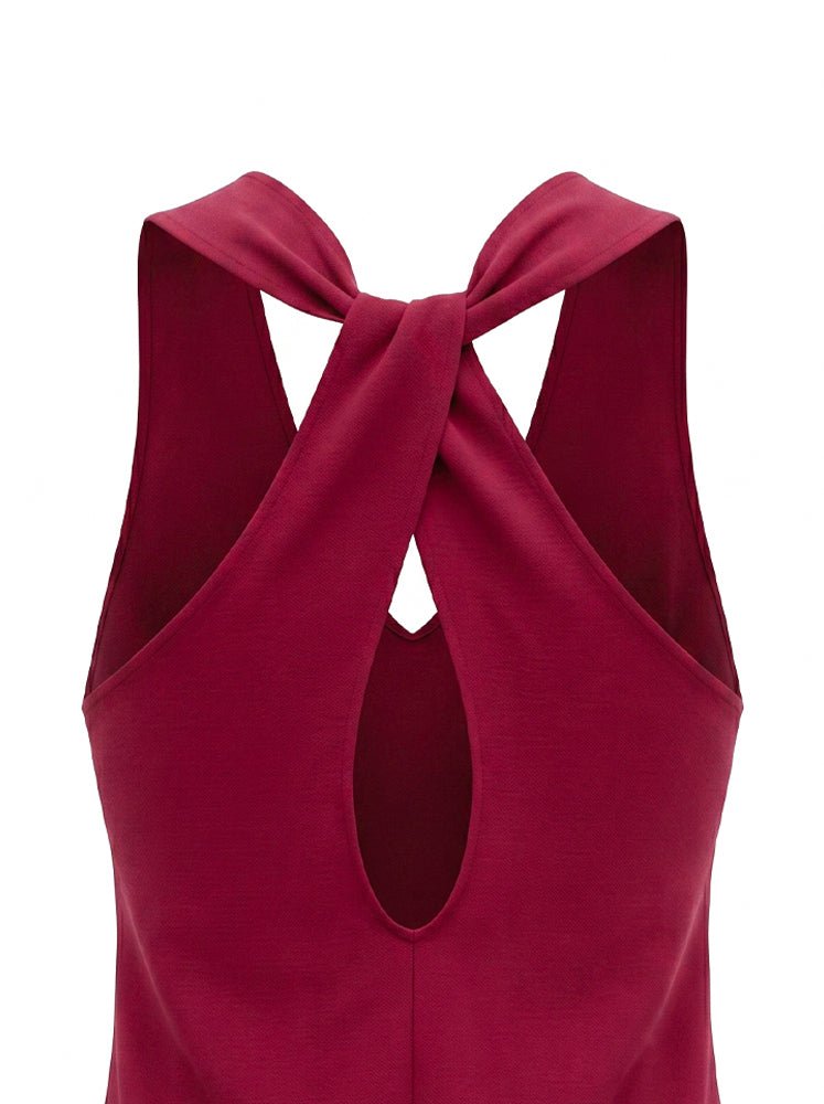 Top smanicato con dettaglio nodo