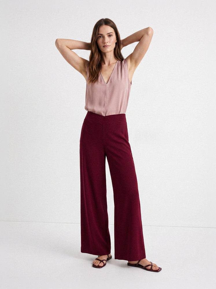 Pantaloni palazzo retro elastico