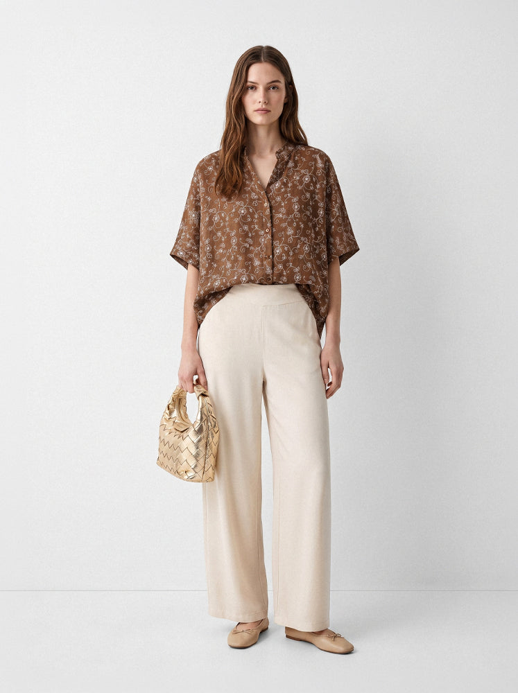 Pantaloni palazzo retro elastico