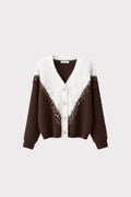 Cardigan bicolor con paillettes