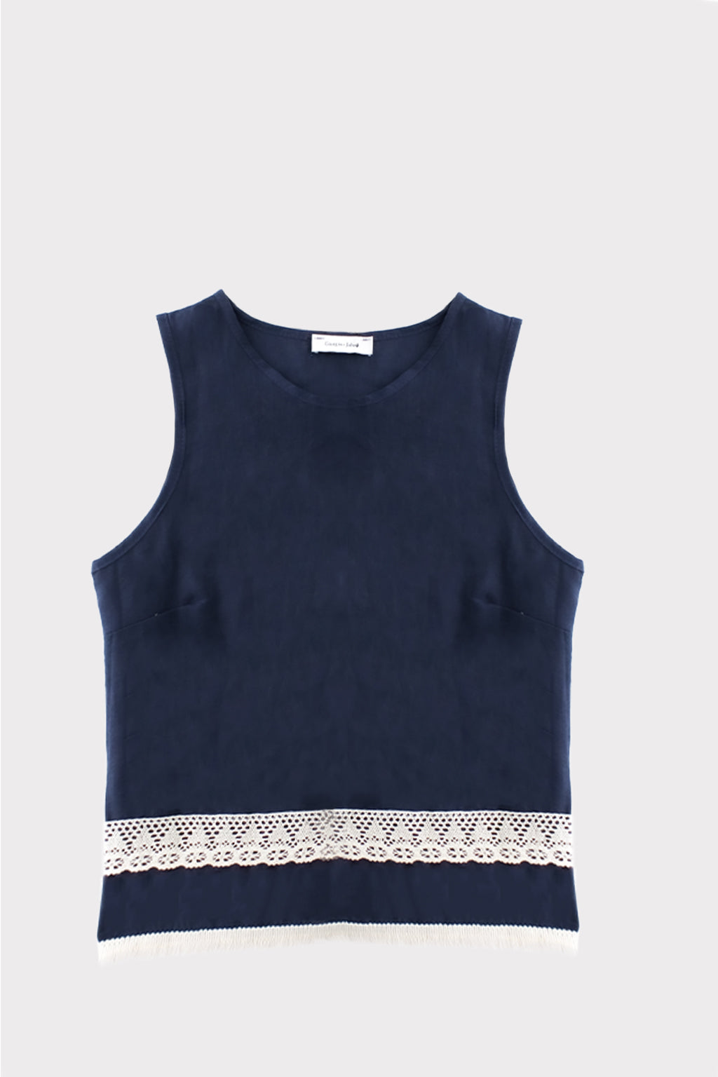 Blusa girocollo orlo passamaneria