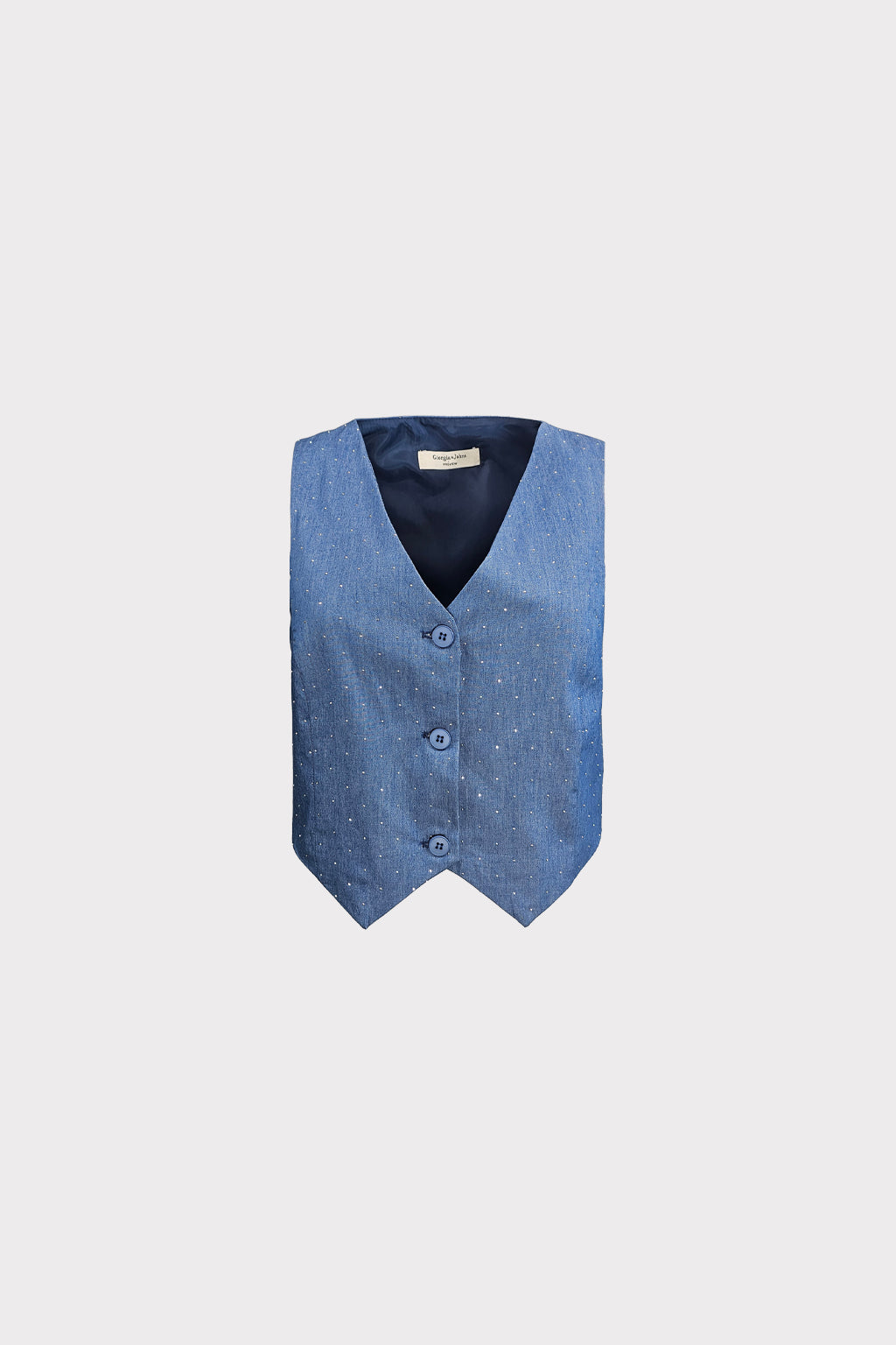 Gilet chambray con strass