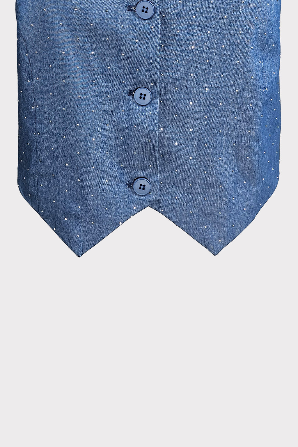 Gilet chambray con strass