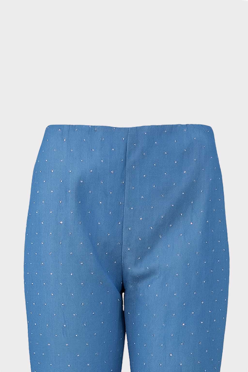 Pantalone flare con strass