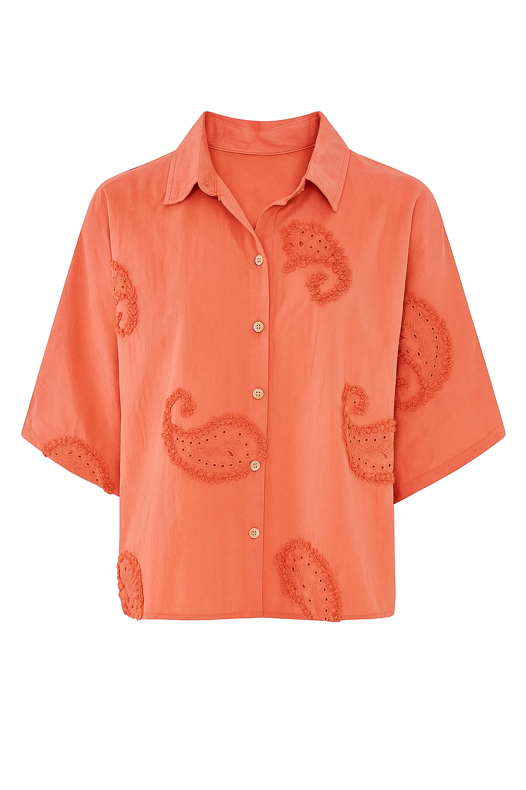 Camicia over ricamo paisley