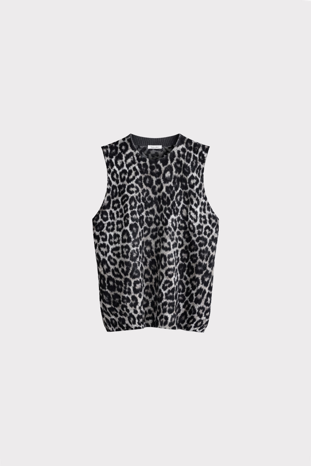 Top in maglia animalier