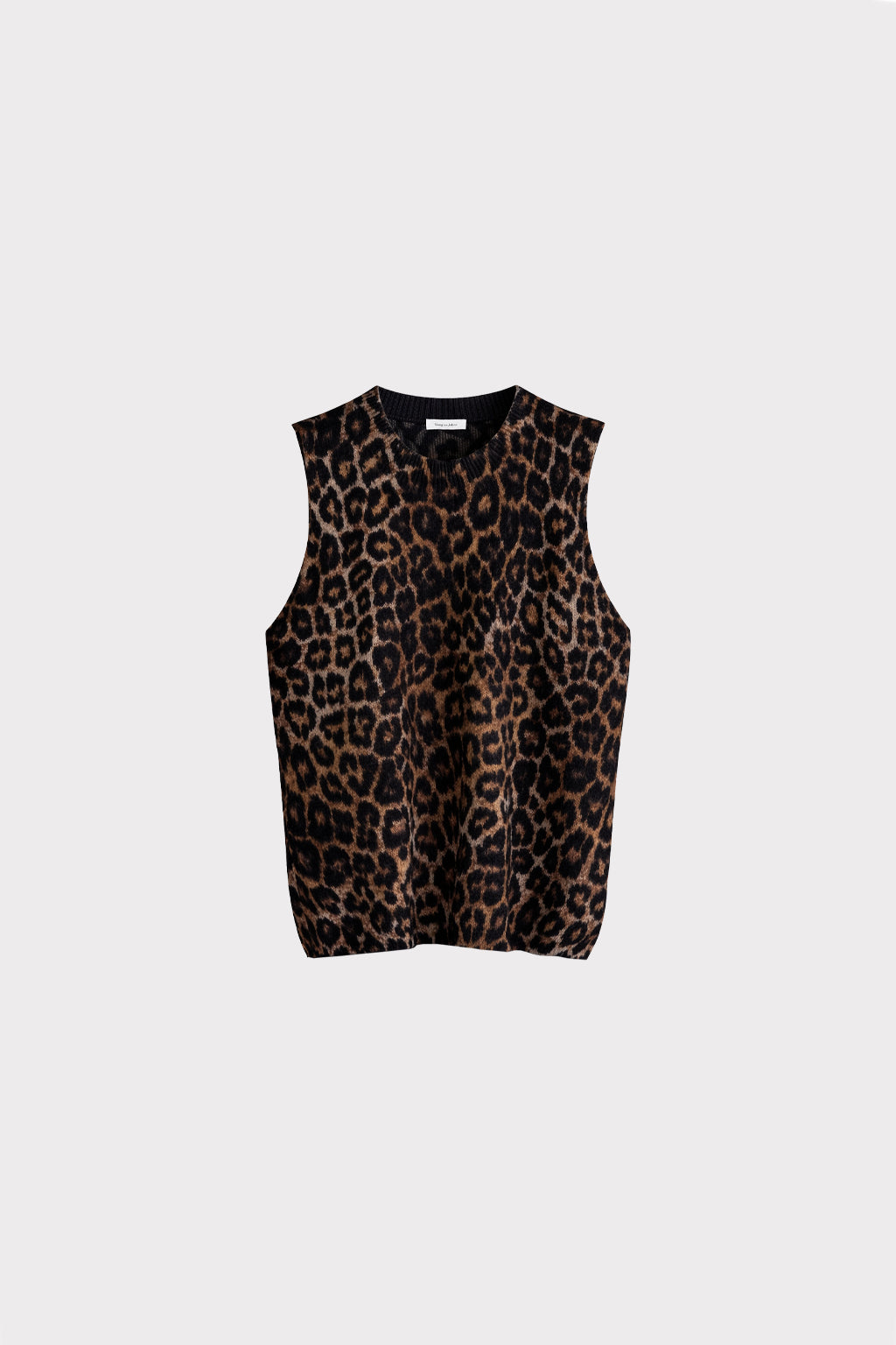 Top in maglia animalier