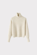 Pullover collo alto costine