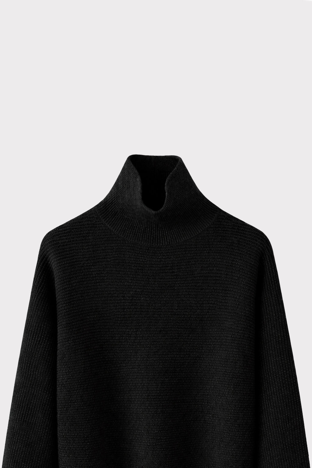 Pullover collo alto costine