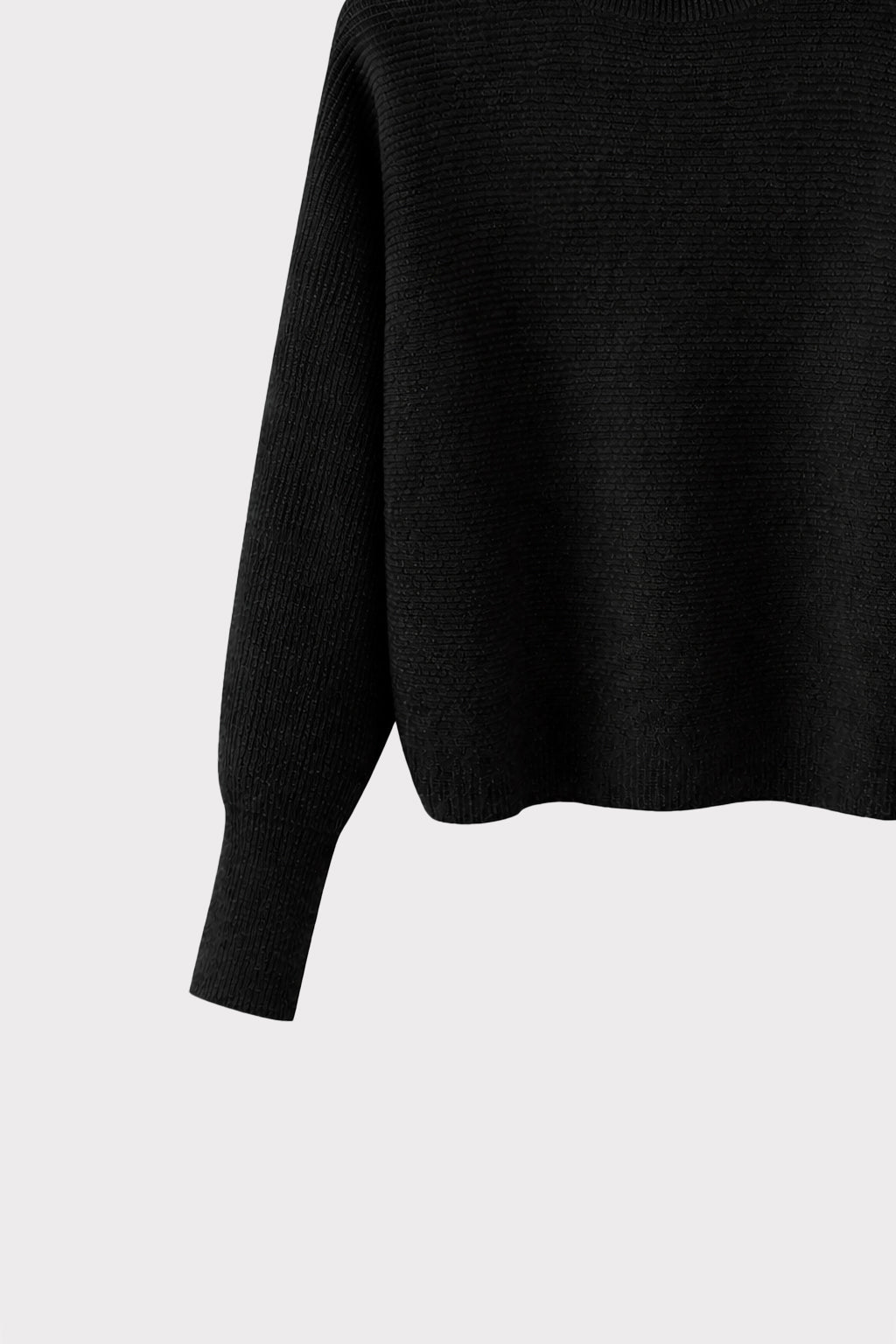Pullover collo alto costine