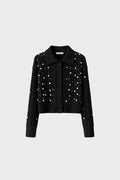 Cardigan colletto e perle