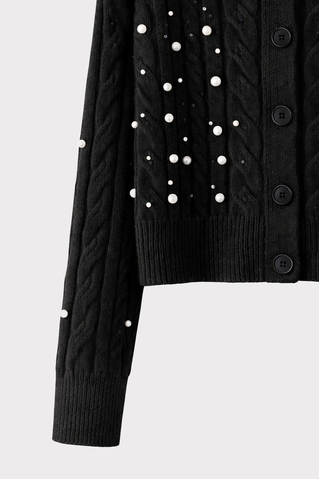 Cardigan colletto e perle