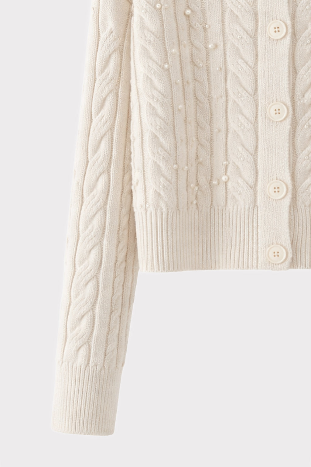 Cardigan colletto e perle