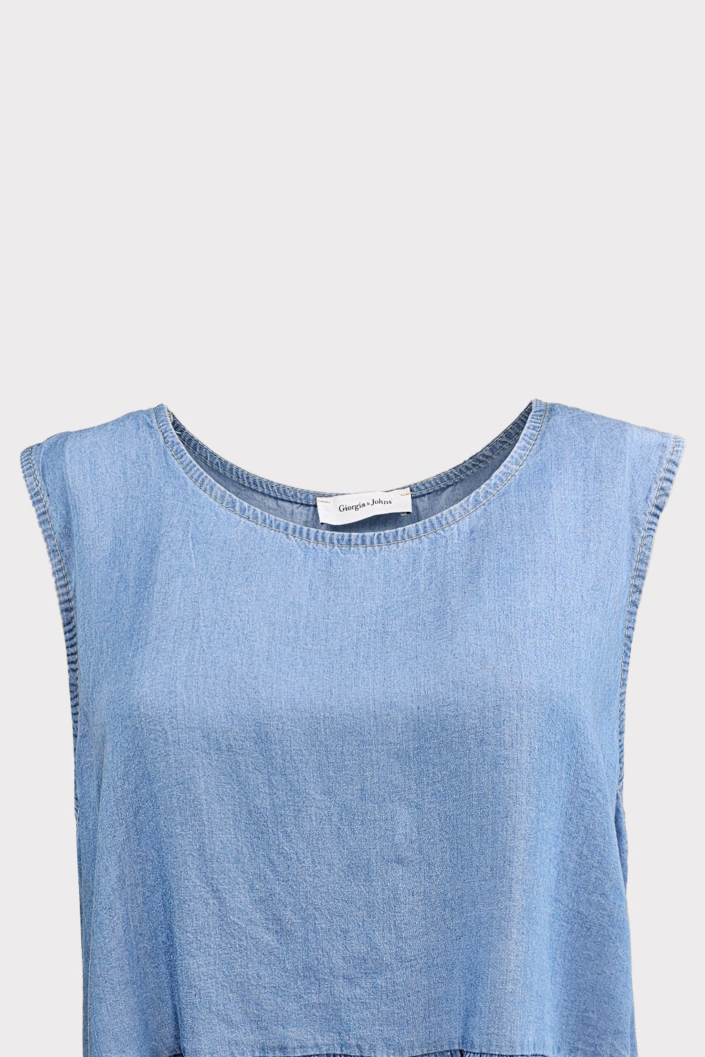 Smanicato chambray con balza