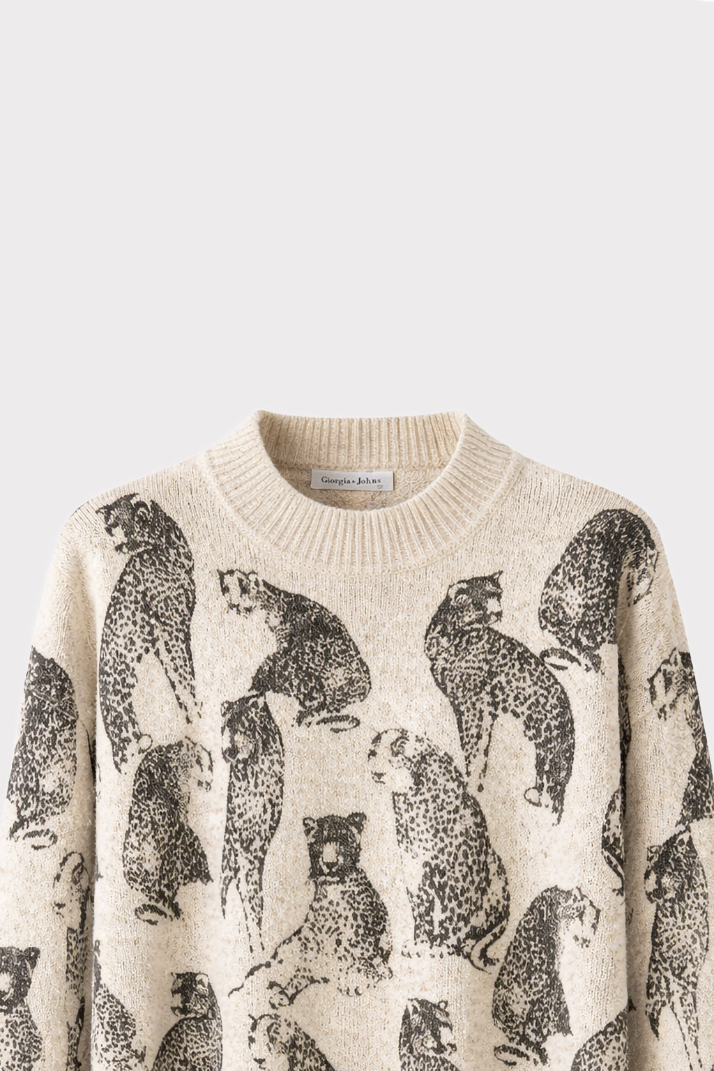 Pullover girocollo stampa animal