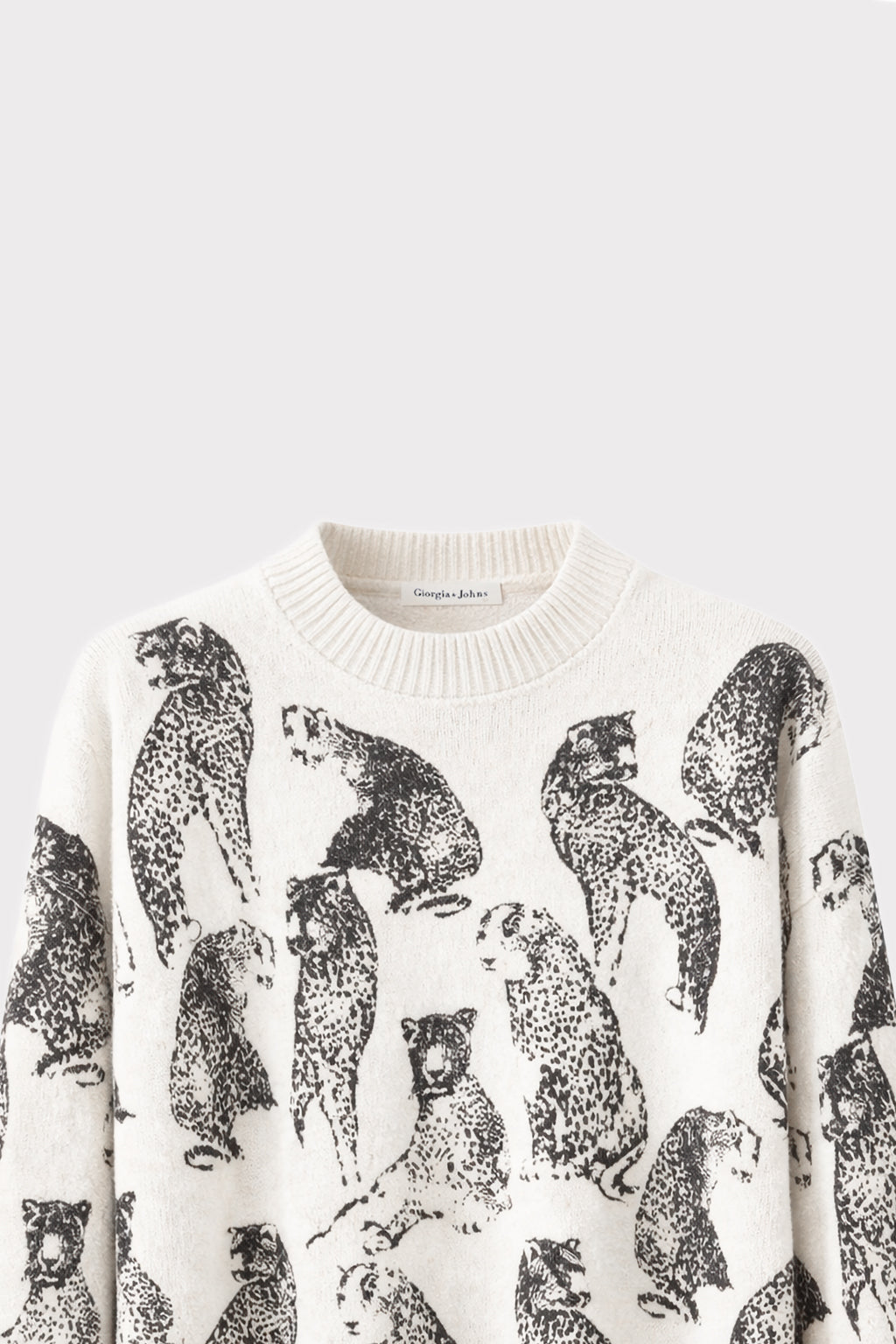 Pullover girocollo stampa animal