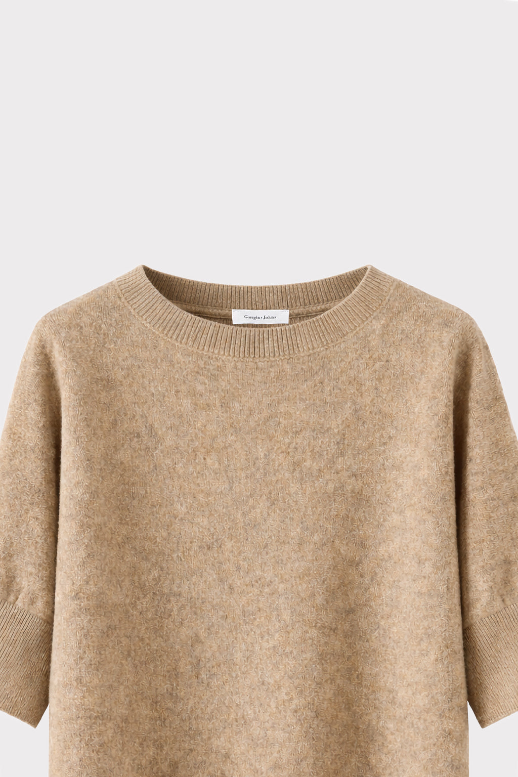 Pullover manica corta con costina
