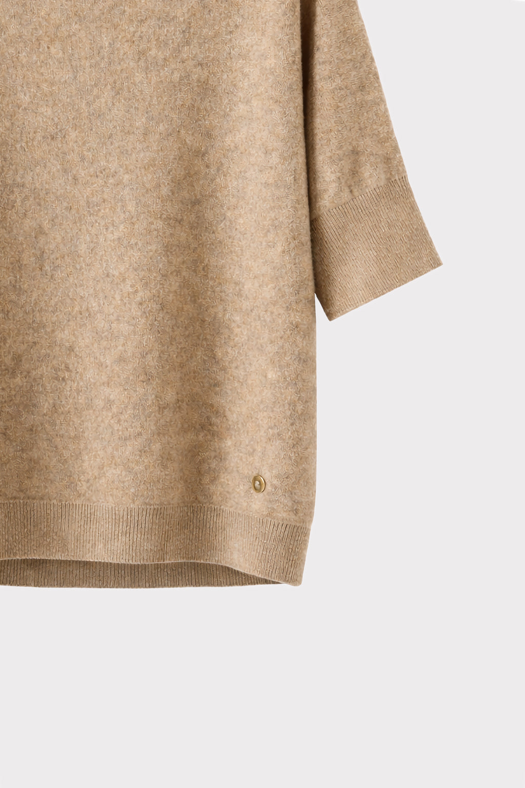 Pullover manica corta con costina
