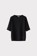 Pullover manica corta con costina