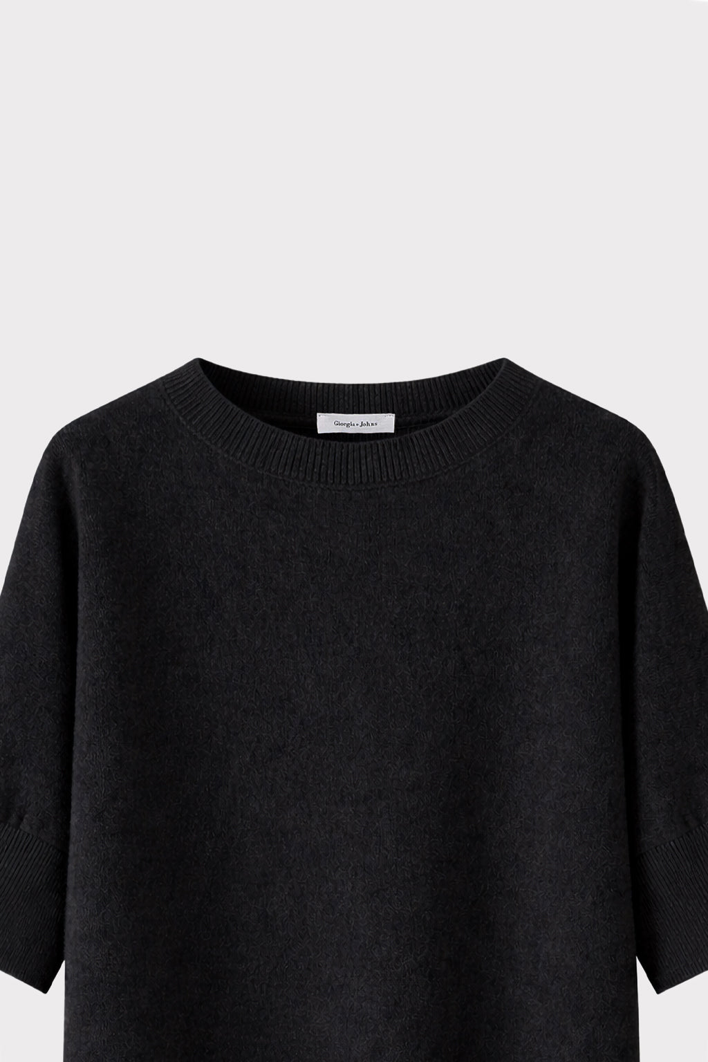 Pullover manica corta con costina