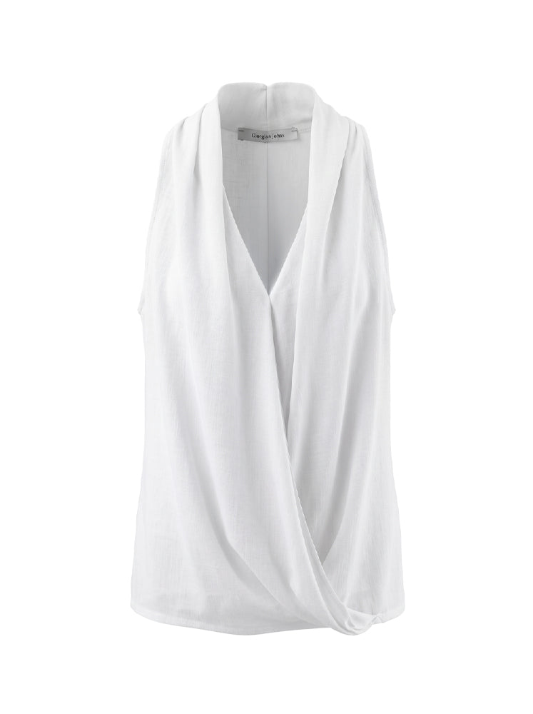 Top smanicato viscosa fiammata