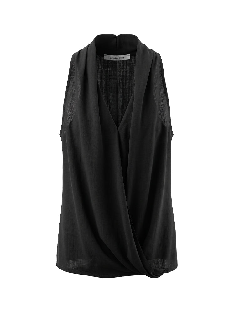 Top smanicato viscosa fiammata