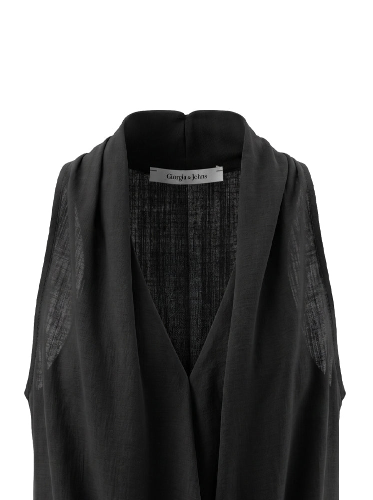 Top smanicato viscosa fiammata