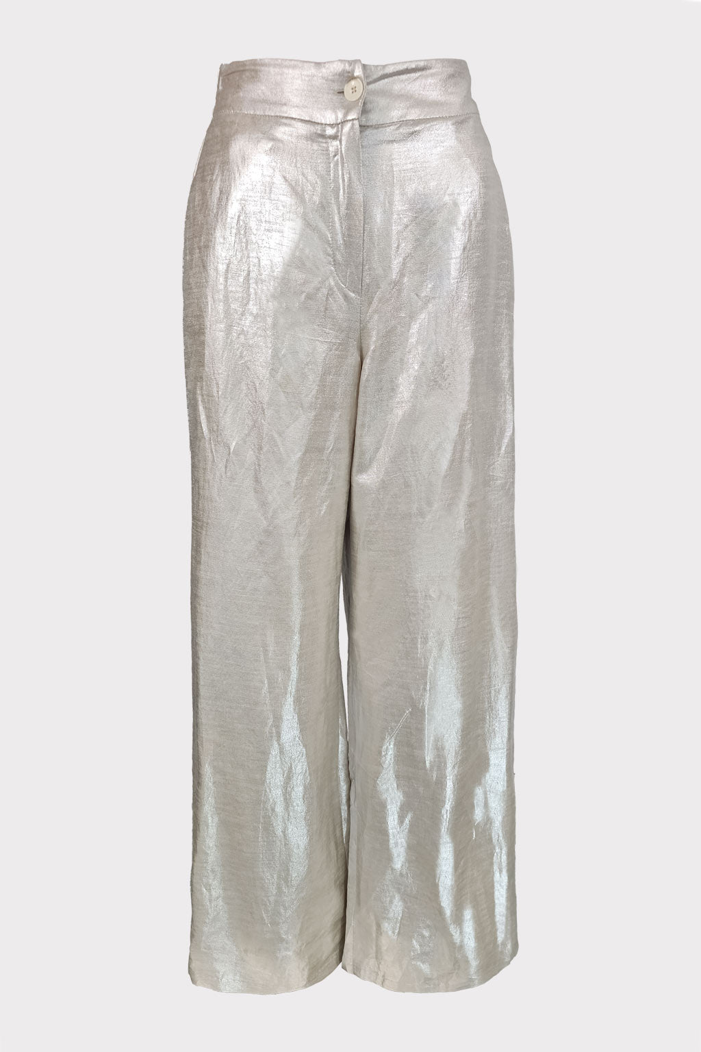 Pantalone lino laminato