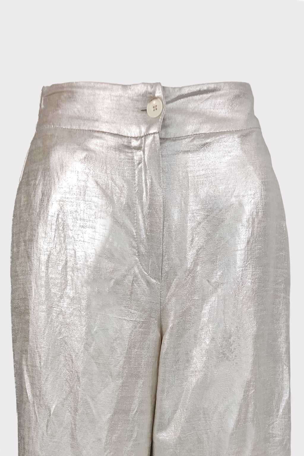 Pantalone lino laminato