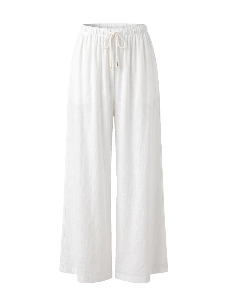 Pantaloni dritti viscosa fiammata