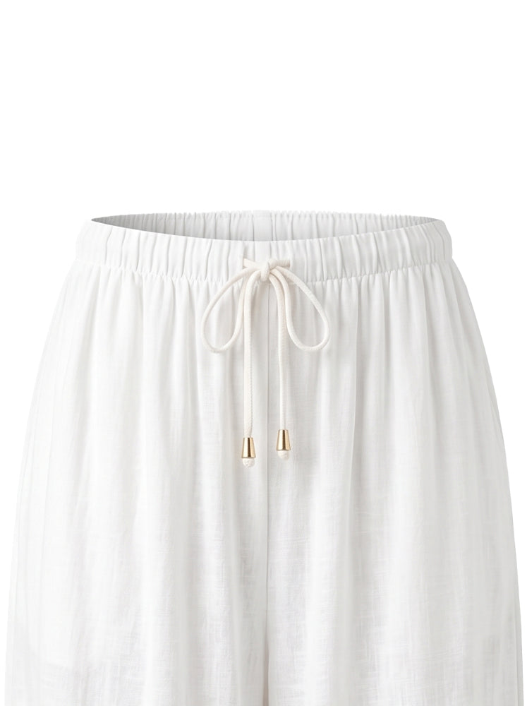 Pantaloni dritti viscosa fiammata