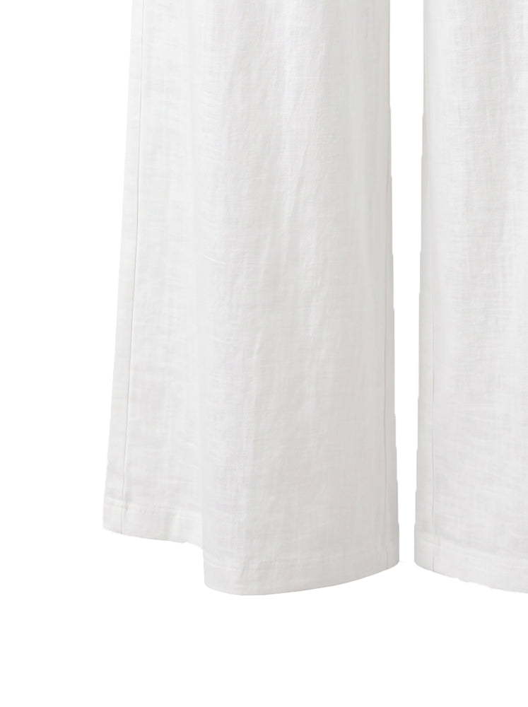 Pantaloni dritti viscosa fiammata