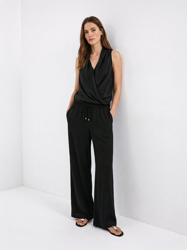 Pantaloni dritti viscosa fiammata