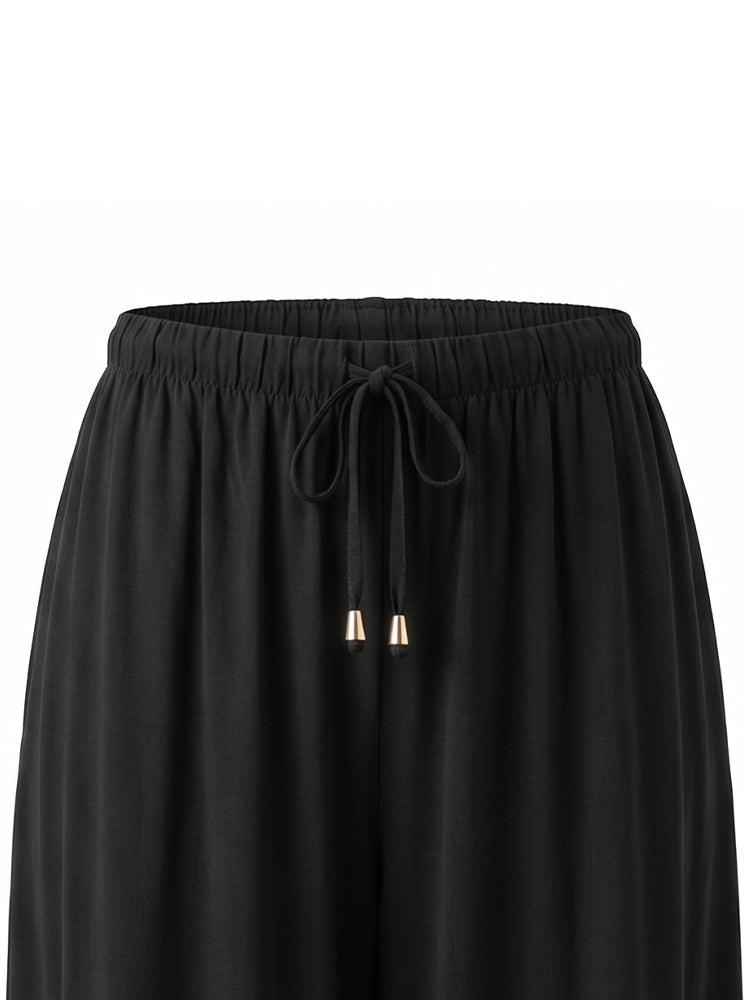 Pantaloni dritti viscosa fiammata