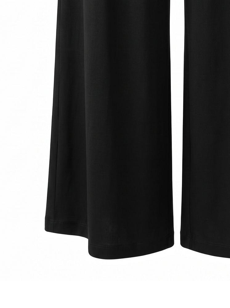 Pantaloni dritti viscosa fiammata