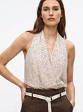 Top drappeggiato fantasia confetti