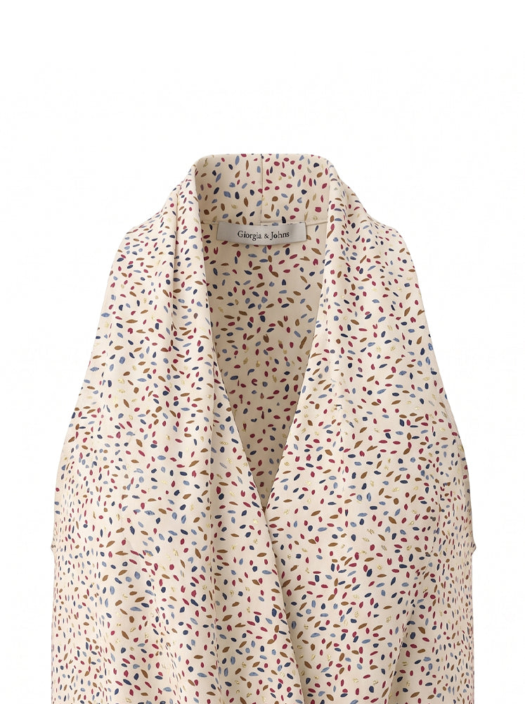 Top drappeggiato fantasia confetti