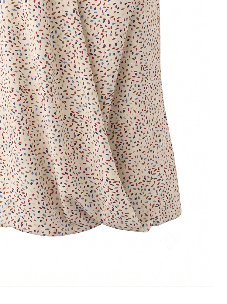 Top drappeggiato fantasia confetti