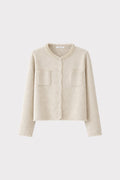 Cardigan perle bordi sfrangiati