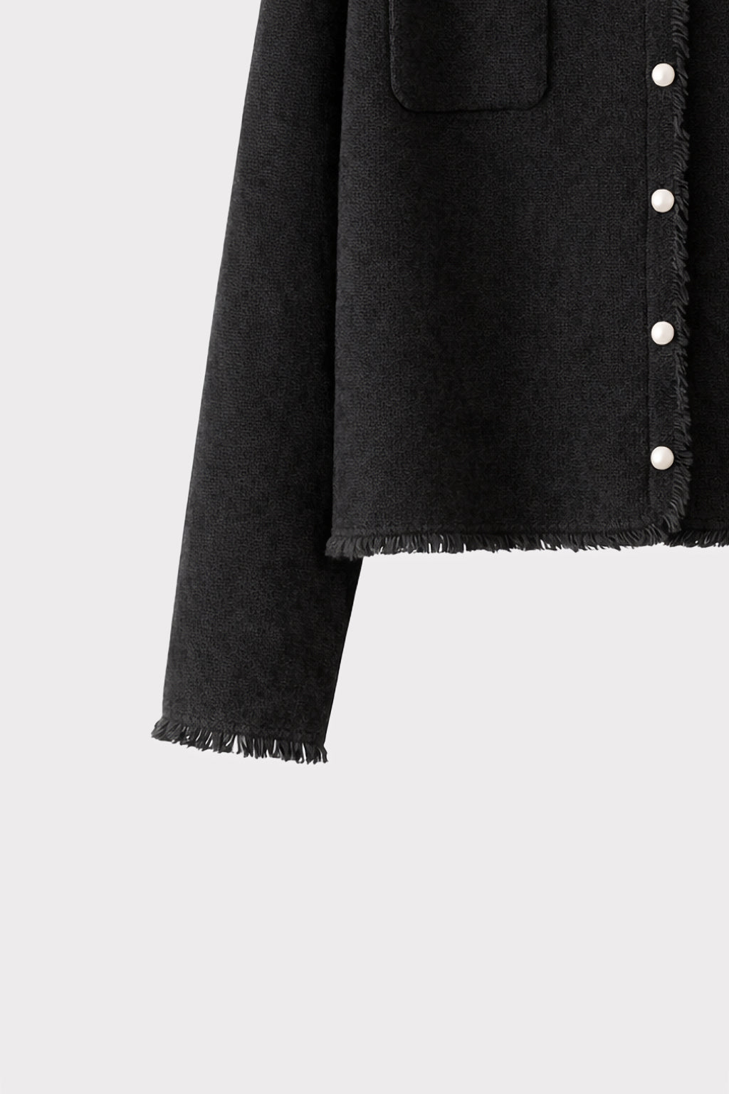 Cardigan perle bordi sfrangiati