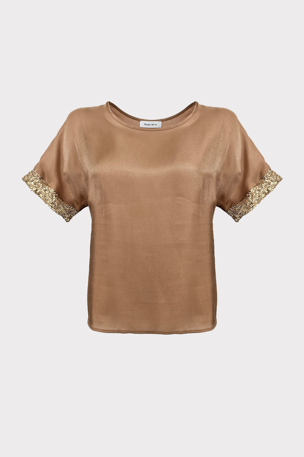 Blusa tessuto cangiante bordo paillettes