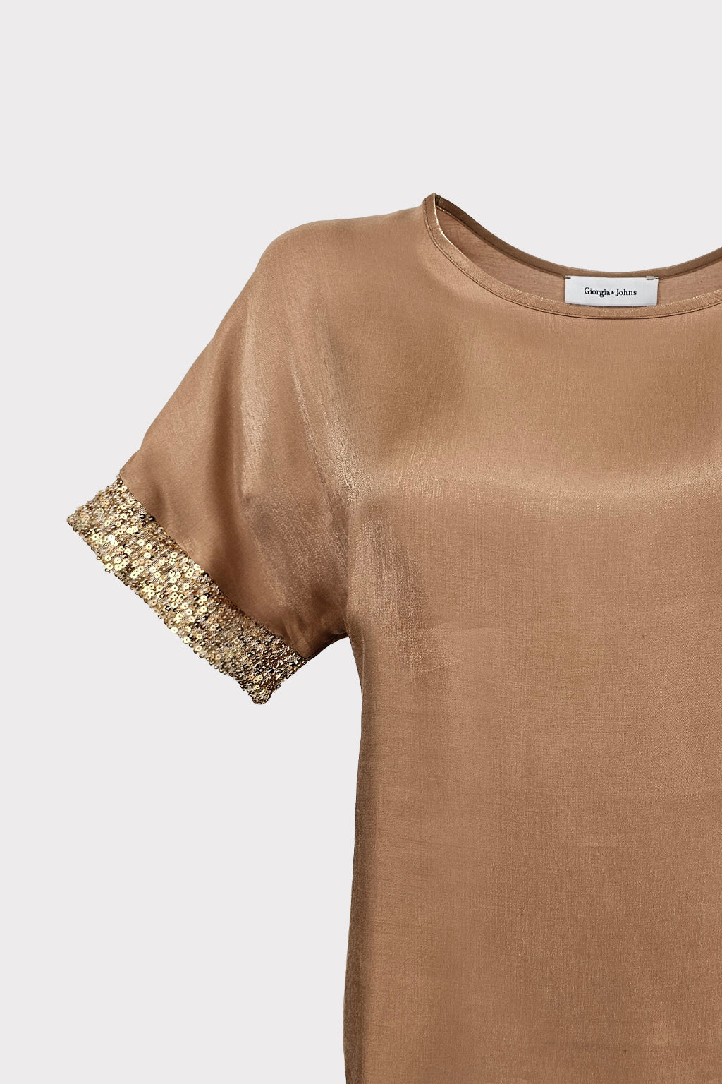 Blusa tessuto cangiante bordo paillettes