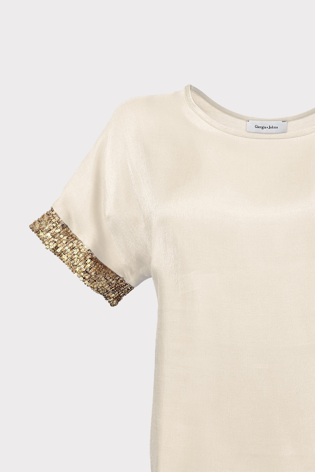 Blusa tessuto cangiante bordo paillettes