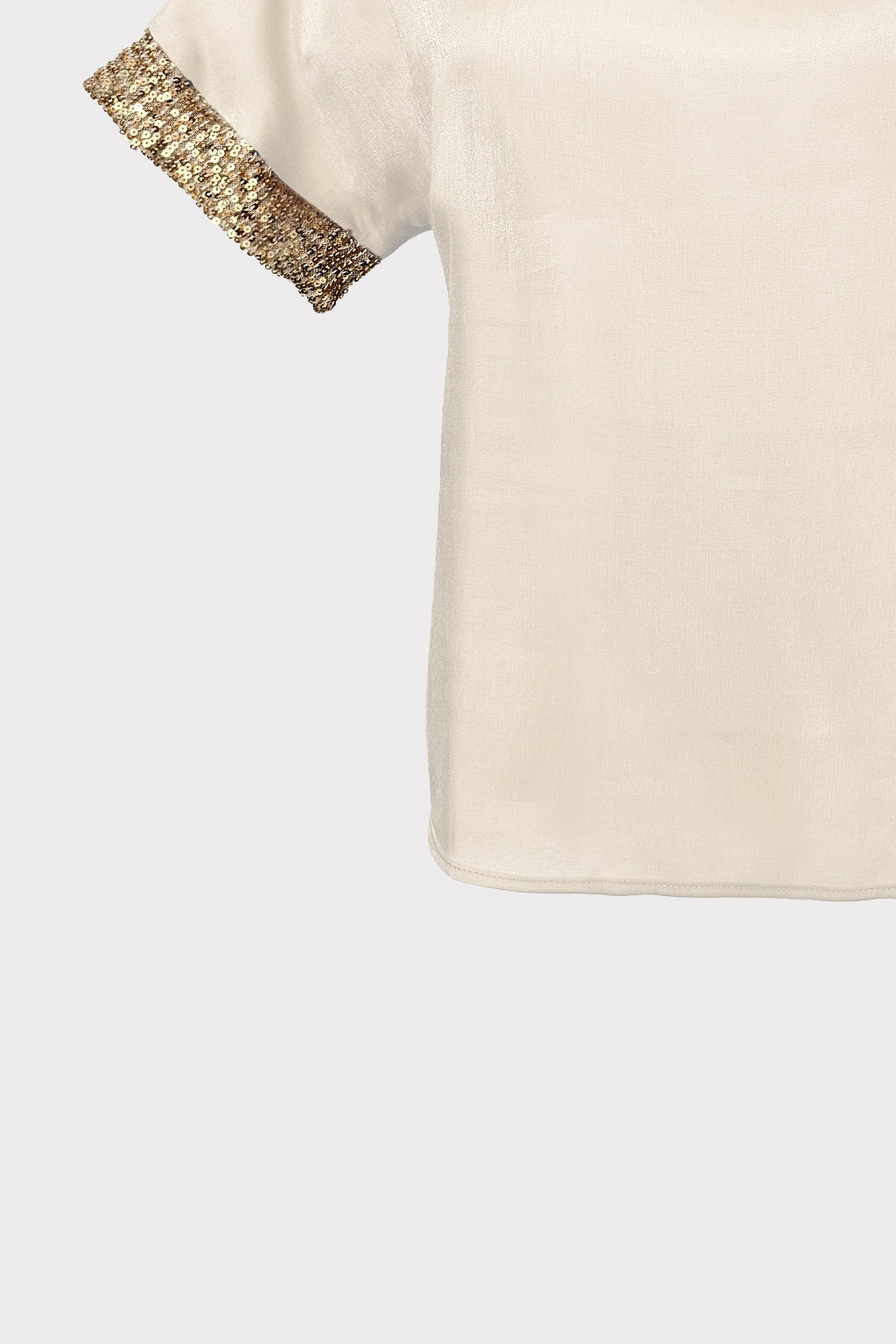 Blusa tessuto cangiante bordo paillettes