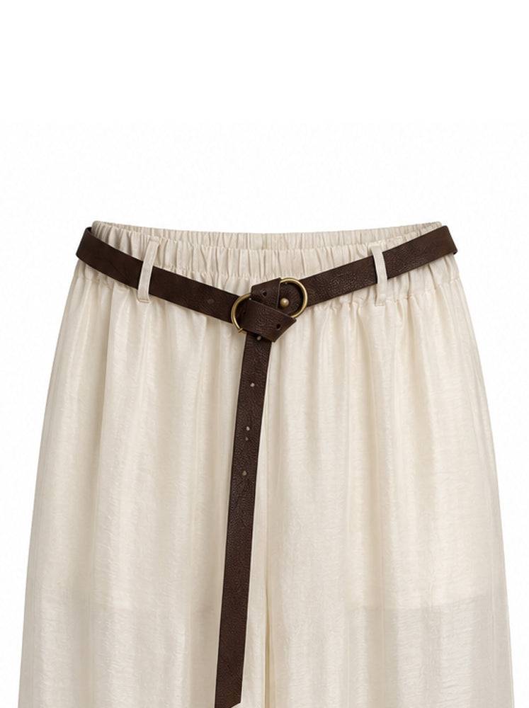 Pantaloni palazzo lyocell con cintura