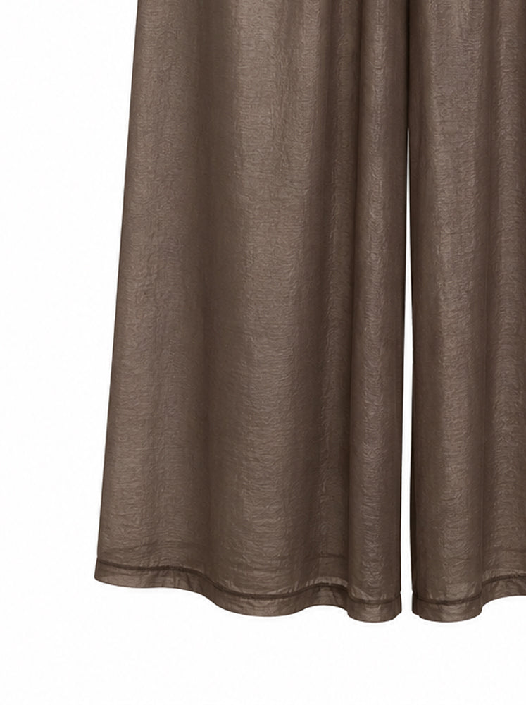 Pantaloni palazzo lyocell con cintura